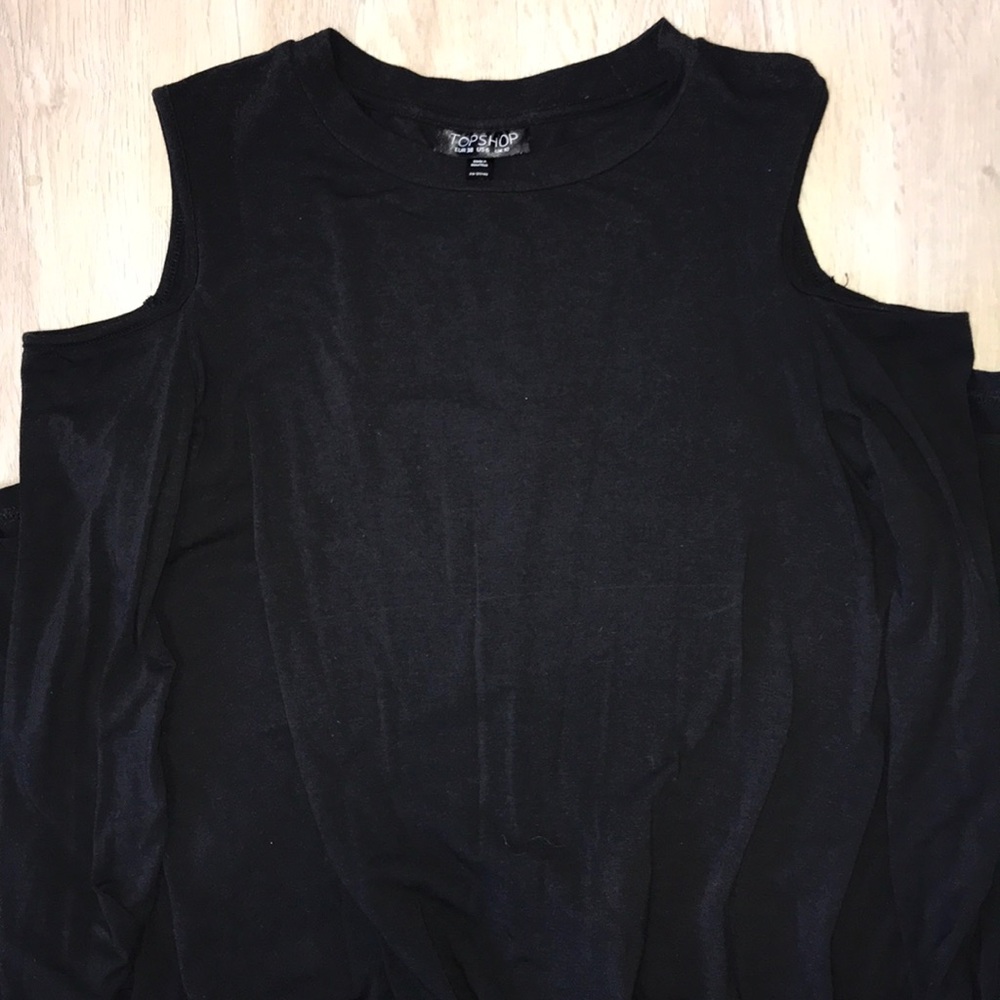 Topshop Black Cold Shoulder Dress - Picture 5 of 8